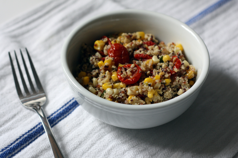 roasted corn tomato quinoa salad